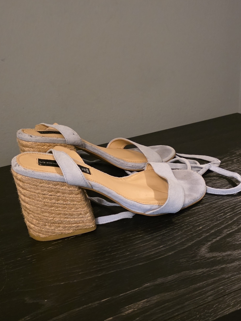 Steven by Steve Madden Grey Suede Espadrille Wedge Sandals – Size 9